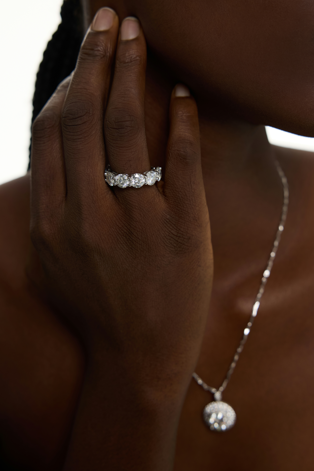 Brilliant White Stones Classic Eternity Band Ring