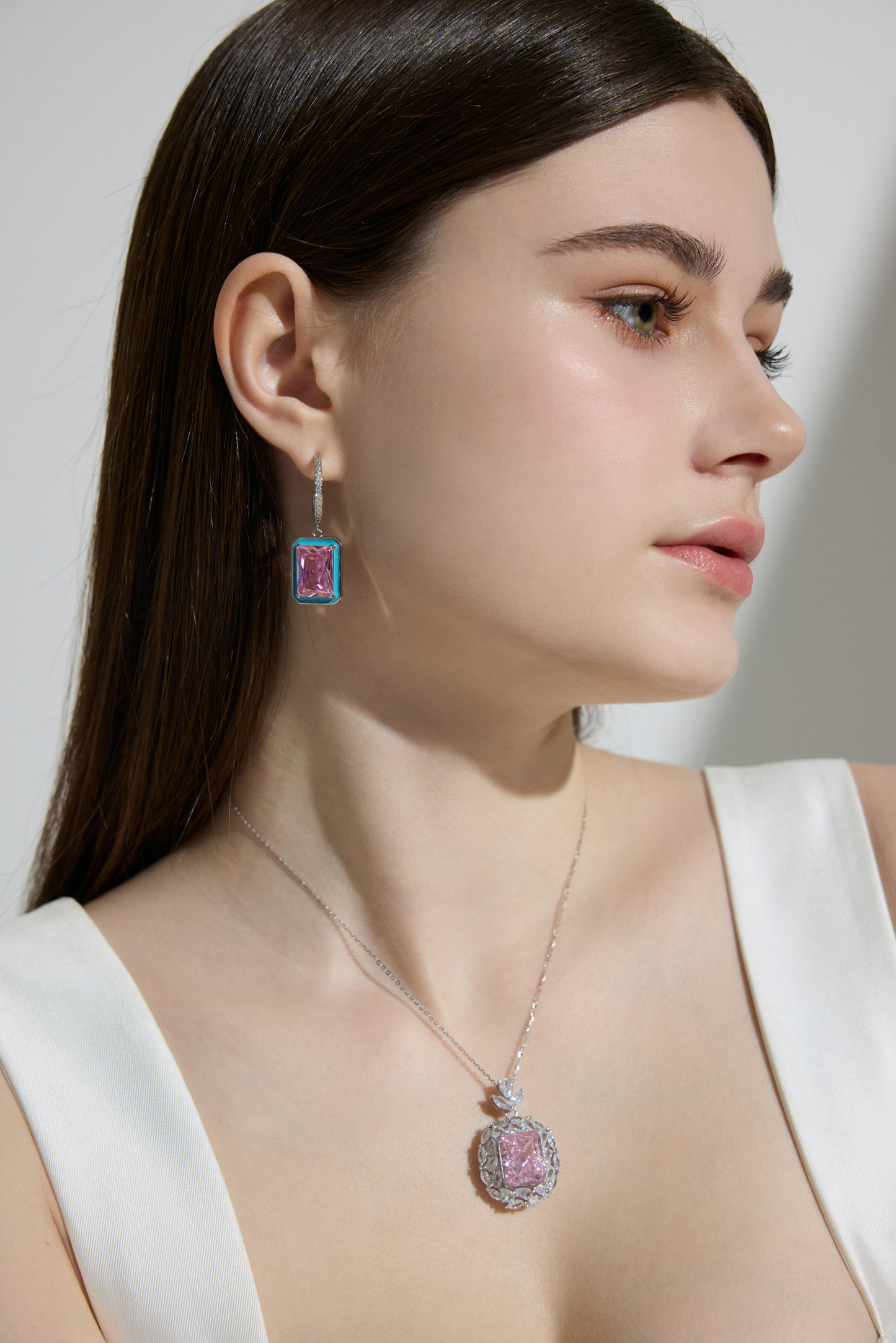 Sweet Pink Aqua Drops Earrings