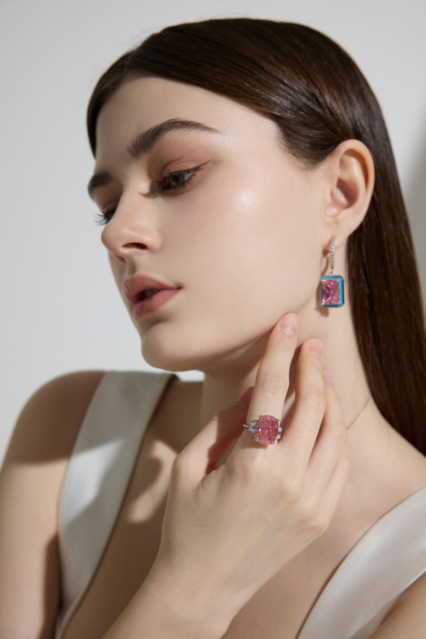 Sweet Pink Aqua Drops Earrings