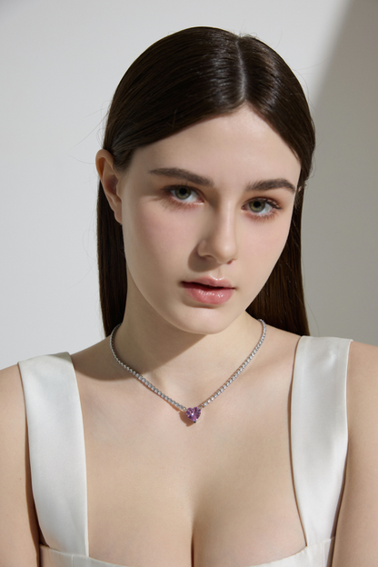 Blushing Heart Sparkle Necklace