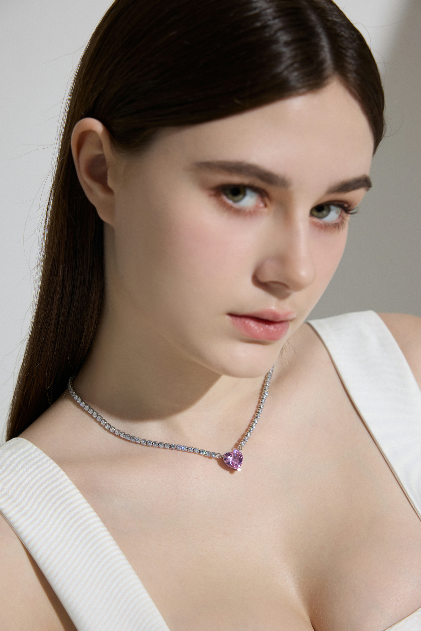 Blushing Heart Sparkle Necklace