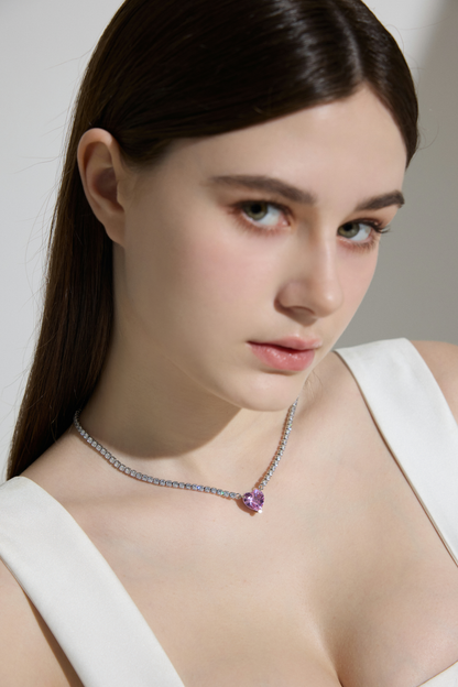 Blushing Heart Sparkle Necklace