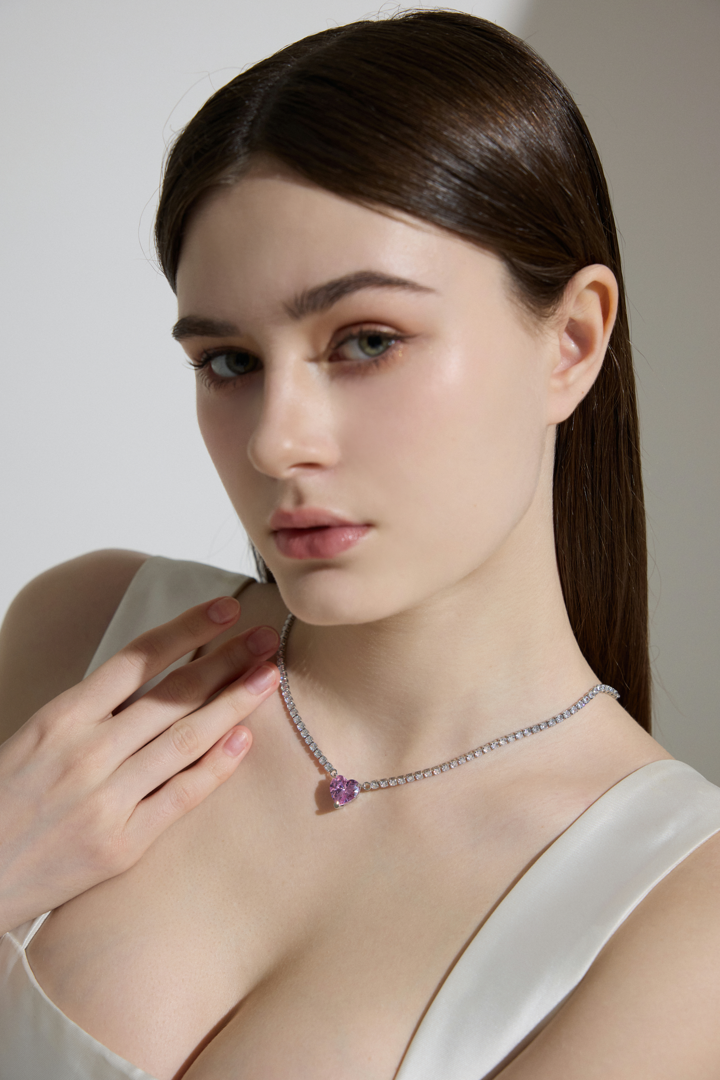 Blushing Heart Sparkle Necklace