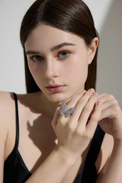 Crystal Butterfly Elegance Ring