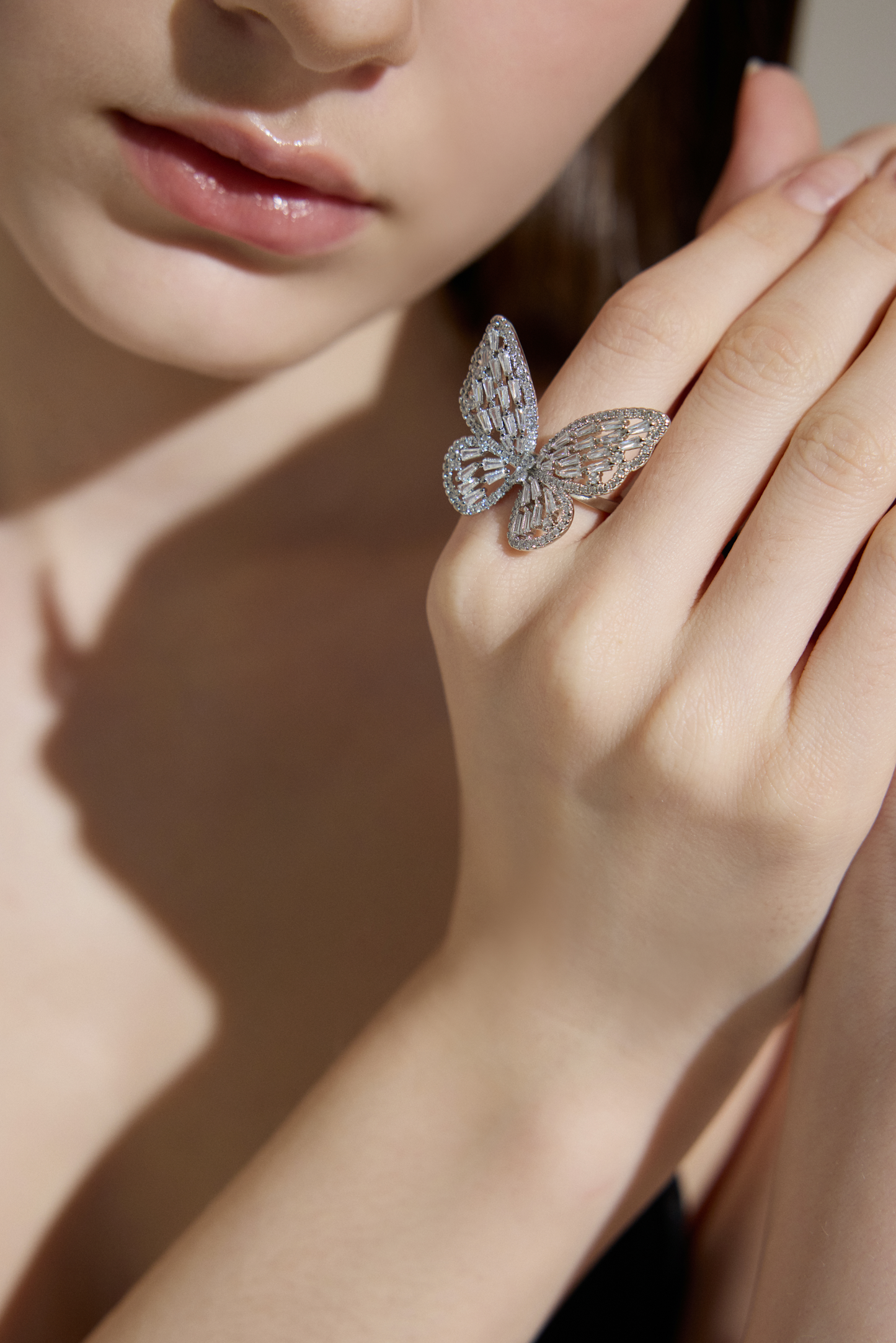 Crystal Butterfly Elegance Ring