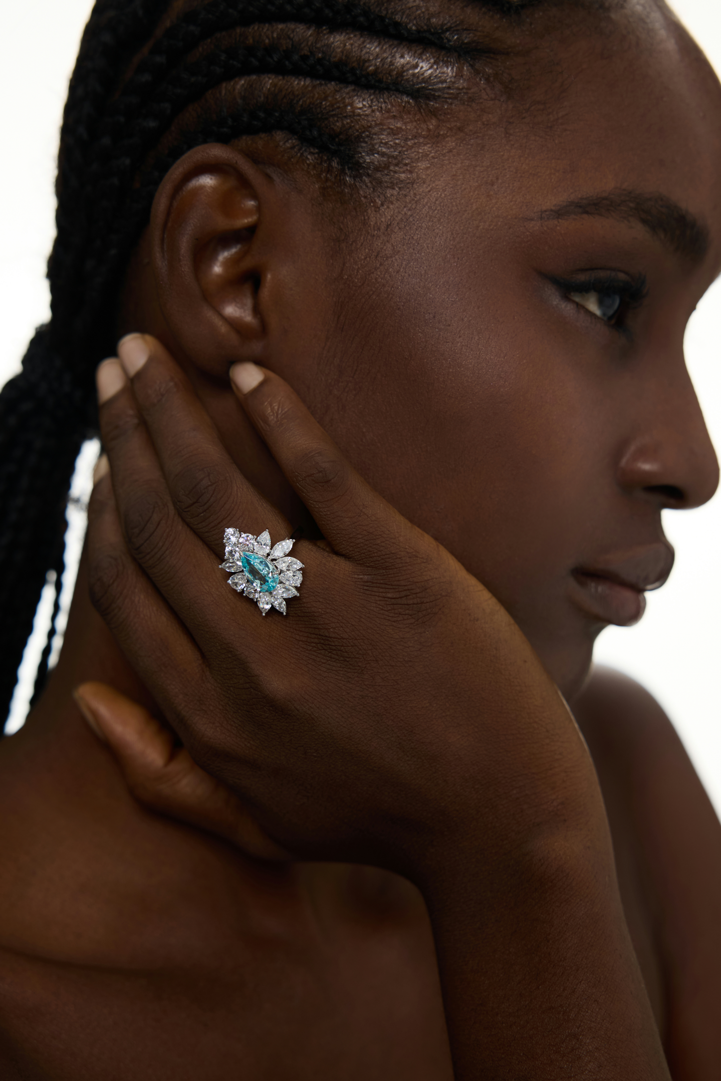 Aquamarine Radiance Starburst Ring