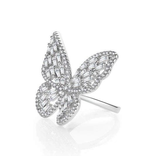 Crystal Butterfly Elegance Ring