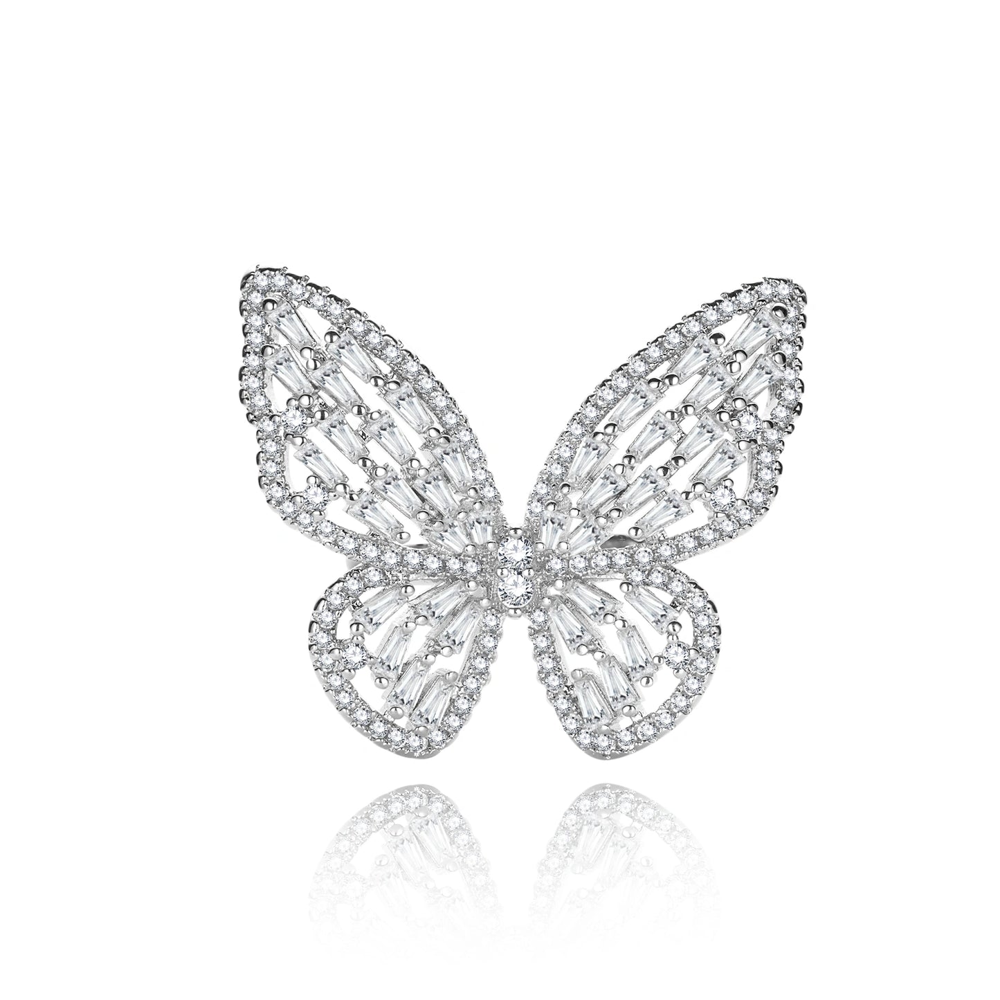 Crystal Butterfly Elegance Ring