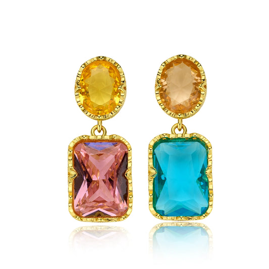 Rainbow Gem Elegance Earrings