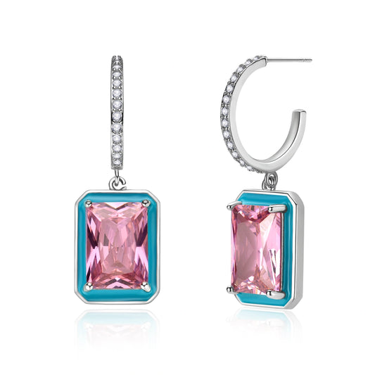 Sweet Pink Aqua Drops Earrings