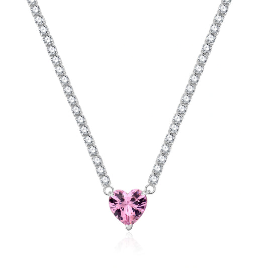 Blushing Heart Sparkle Necklace