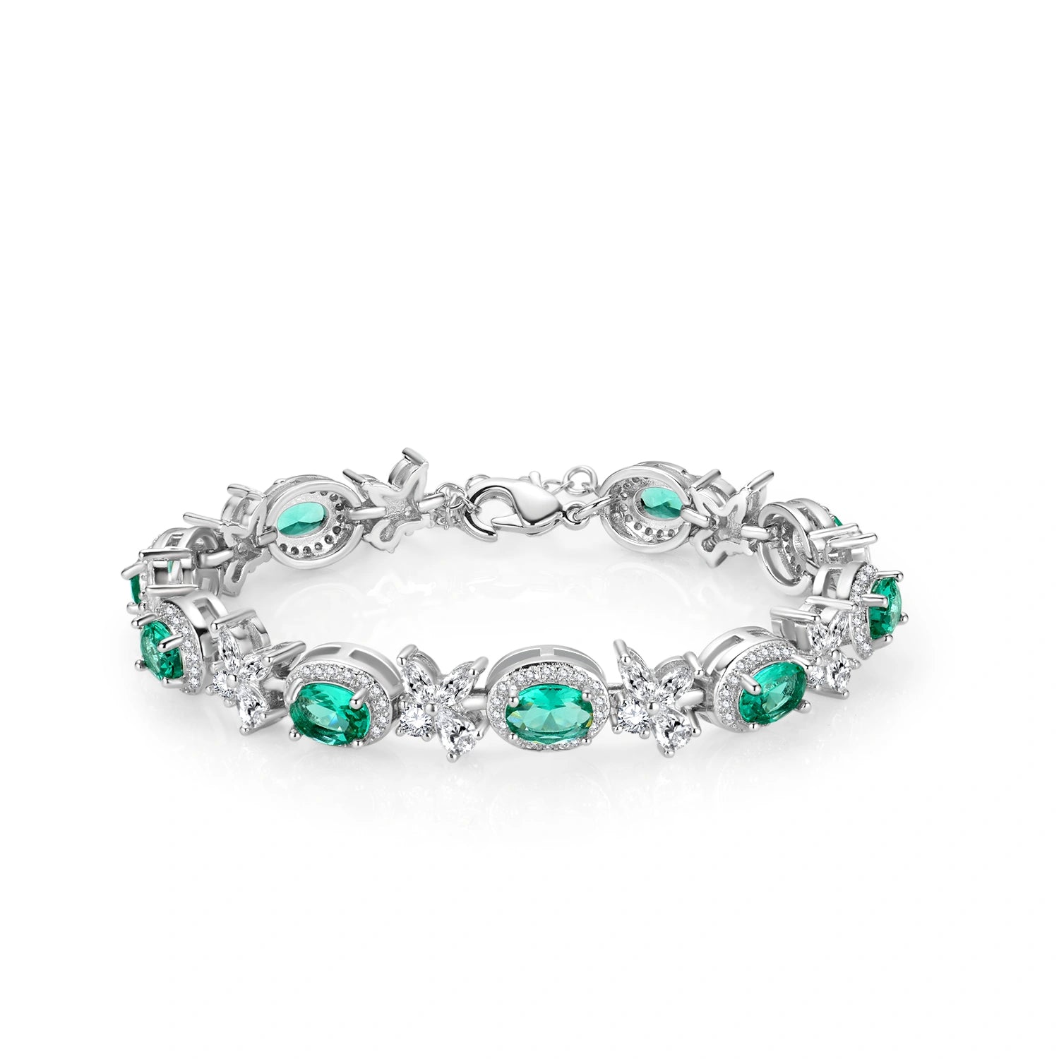 Sterling Silver Emerald Bracelet