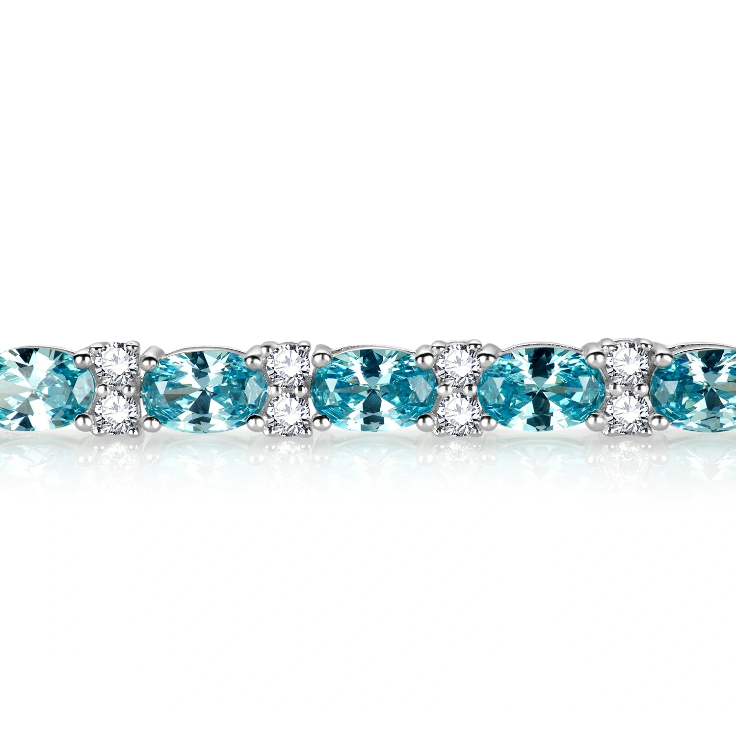 Aquamarine  Crystal Tennis Bracelet