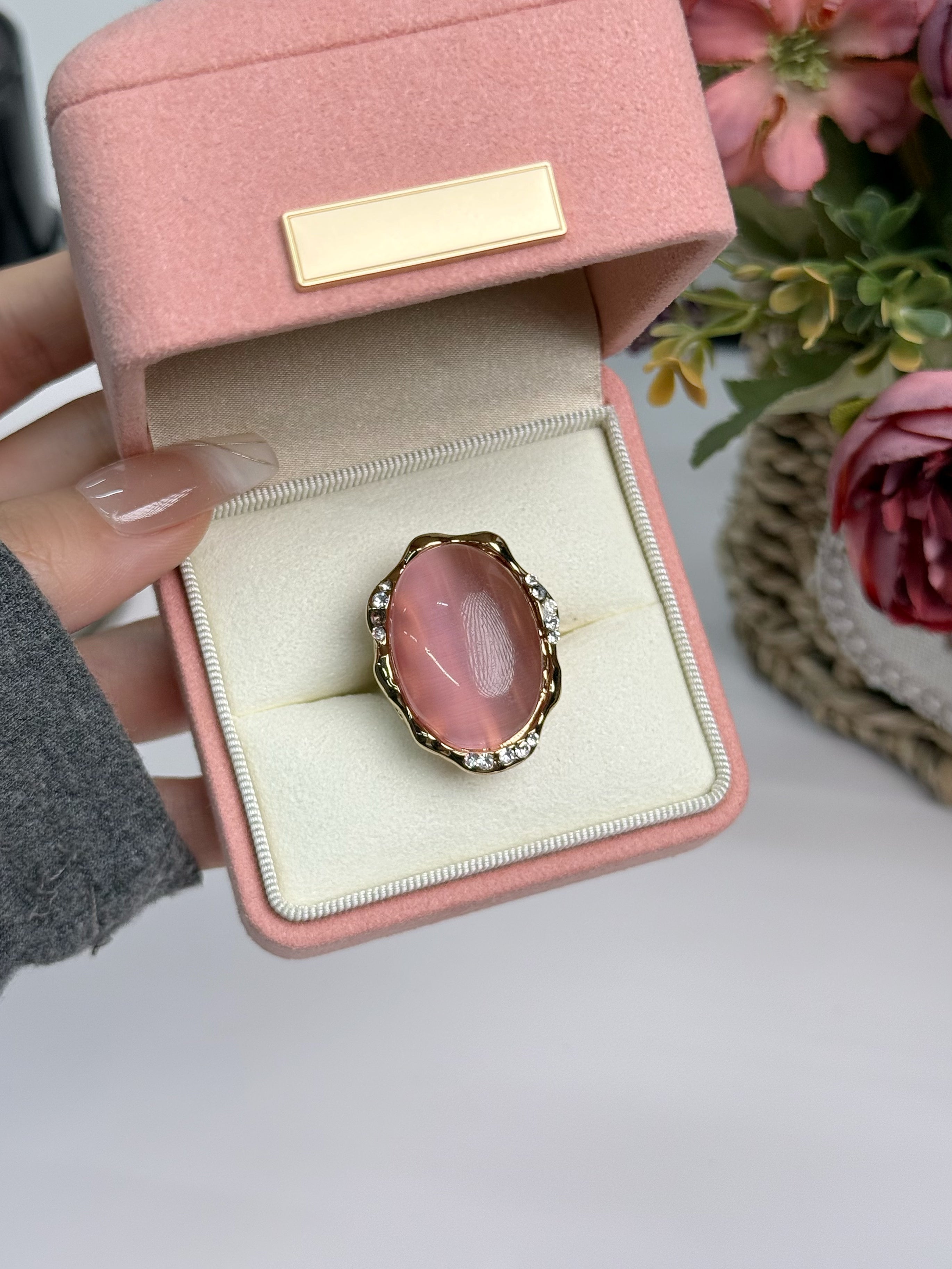 Pink Stone Cocktail Ring