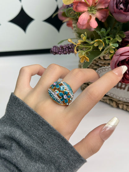 Cerulean Cadence: Gilded Flora
